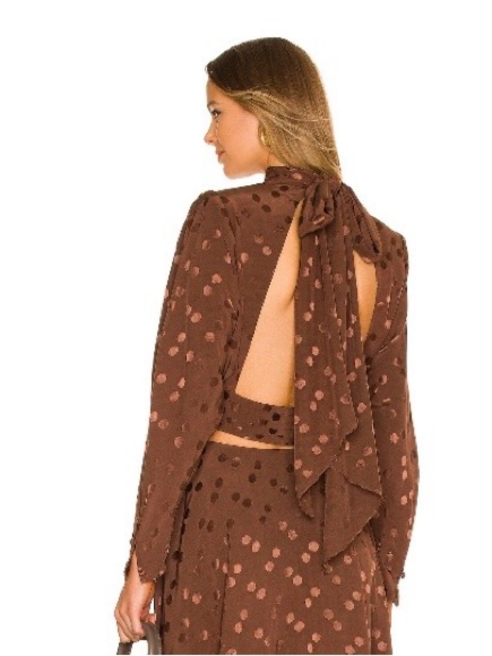 Brown Polka Dot Two-Piece Set